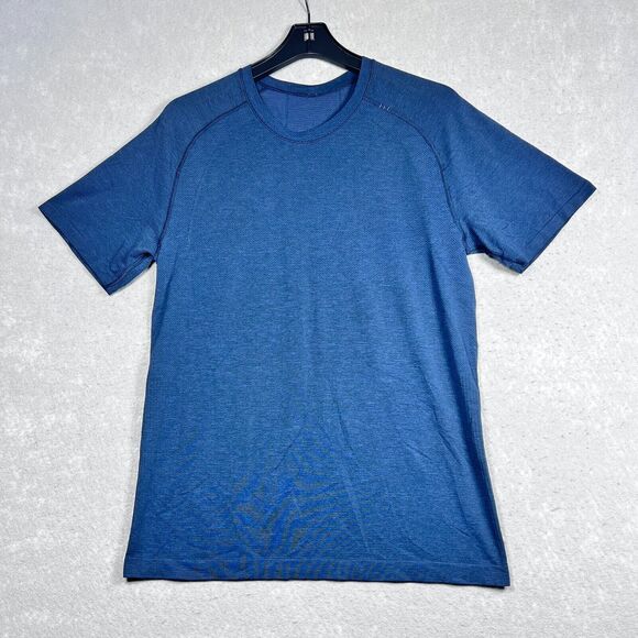 Lululemon Shirt Medium Midnight Shadow Tempest Blue Metal Vent Tech SS 2.0 - Picture 1 of 10